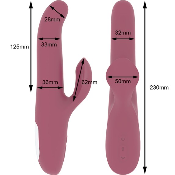VIBRATORE RABBIT CON SFERE STIMOLANTI E MOVIMENTO A SPINTA SEX TOY MAGENTA