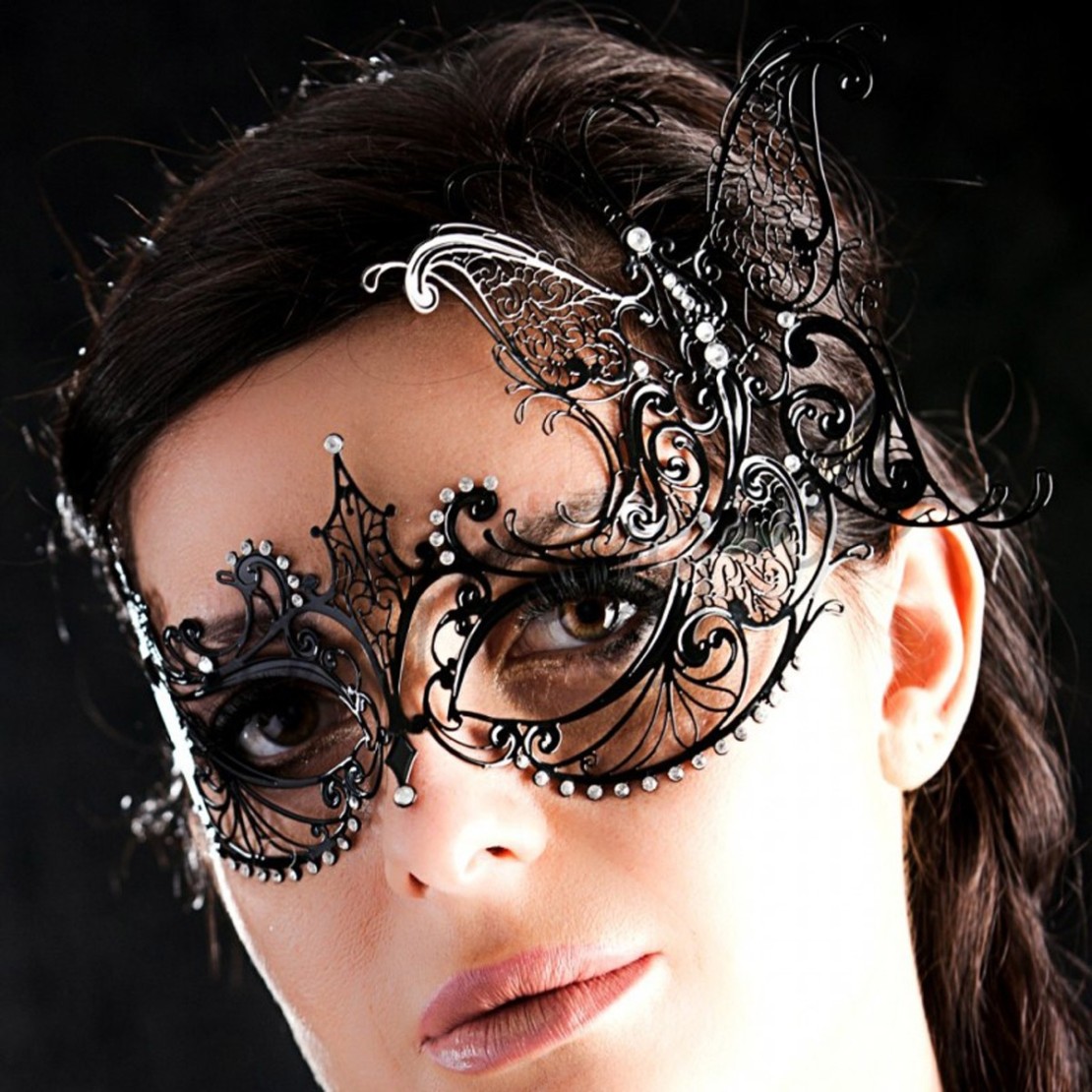 MASCHERA SEXY PER DONNA IN FILIGRANA CON STRASS...