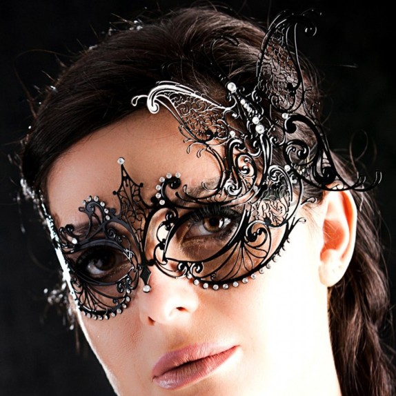 MASCHERA SEXY PER DONNA IN FILIGRANA CON STRASS LINDA