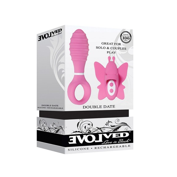 KIT VIBRATORE ANALE E DITALINO PER CLITORIDE SEX TOY DOUBLE DATE