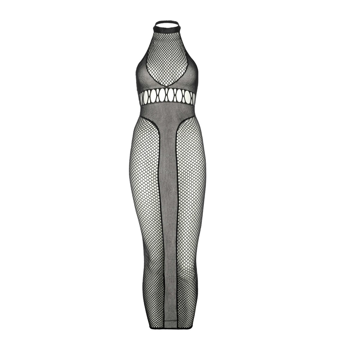ABITO LUNGO SEXY PER DONNA A RETE TRASPARENTE...