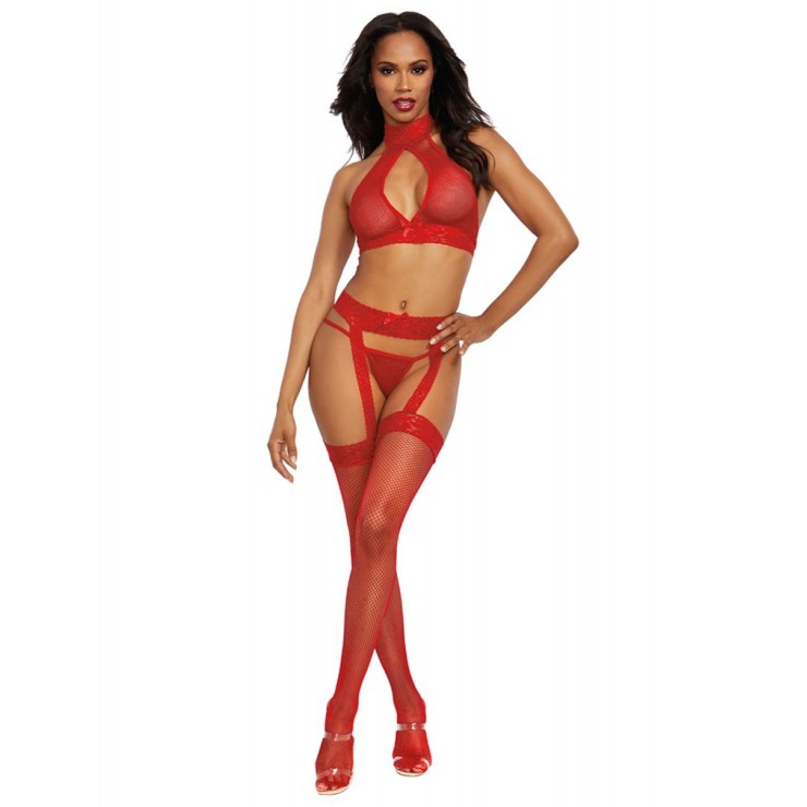 COMPLETO INTIMO SET 3 PEZZI CON REGGICALZE E CALZE 2 IN 1... 2
