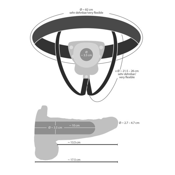 STRAP-ON VIBRANTE FALLO INDOSSABILE PER UOMO CON PROLUNGA