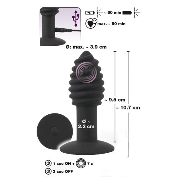 PLUG TAPPO ANALE VIBRANTE SEX TOY RICARICABILE TWIST BUTT PLUG