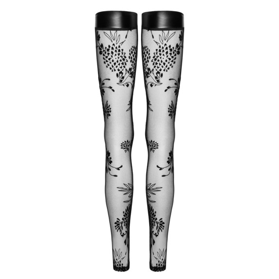 AUTOREGGENTI SEXY VELATE SENZA PIEDE CON BALZA IN SPANDEX NOI HANDMADE