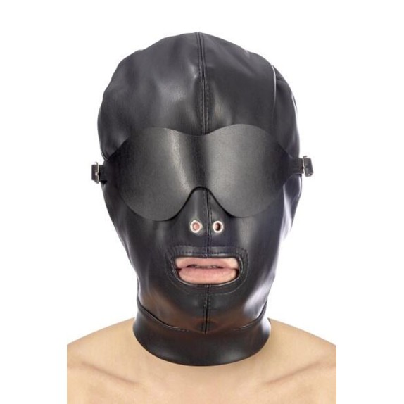 MASCHERA SEXY CON BENDA REMOVIBILE PER GIOCHI SEXY SADOMASO BDSM HOOD