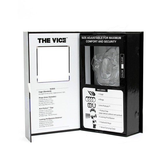 GABBIA DI CASTITA' PER UOMO IN POLICARBONATO SEX TOY THE VICE STANDARD