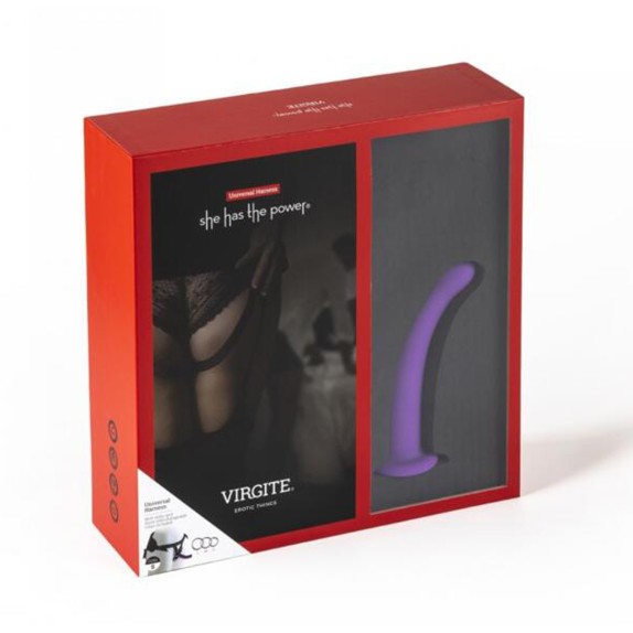 STRAP-ON PER DONNA CON DILDO IN SILICONE VIOLA VIRGITE