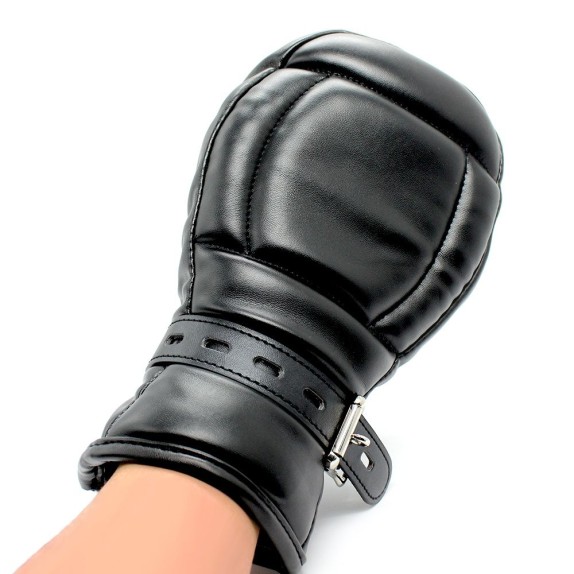 GUANTI BONDAGE INBOTTITI PER GIOCHI SADOMASO MITTS BLACK