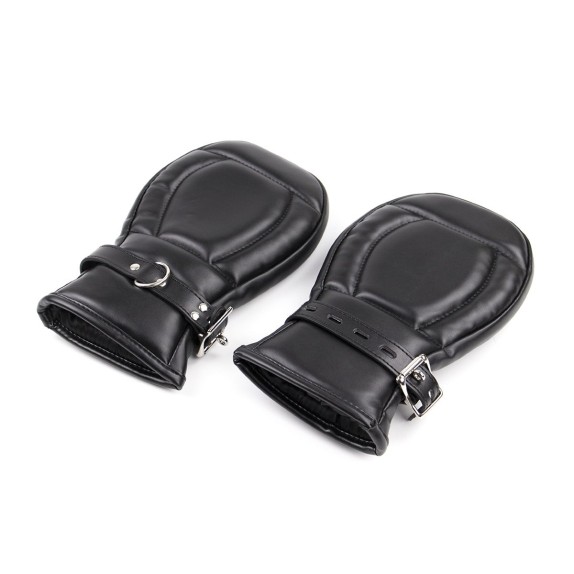 GUANTI BONDAGE INBOTTITI PER GIOCHI SADOMASO MITTS BLACK