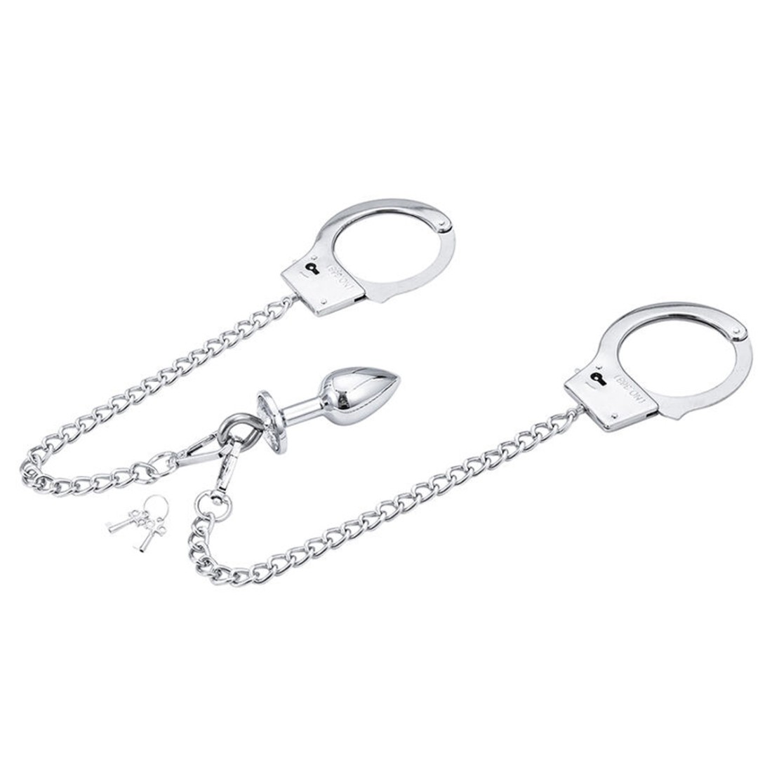 SET MANETTE CON CATENE E PLUG ANALE IN METALLO...