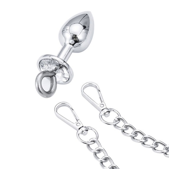 SET MANETTE CON CATENE E PLUG ANALE IN METALLO OHMAMA