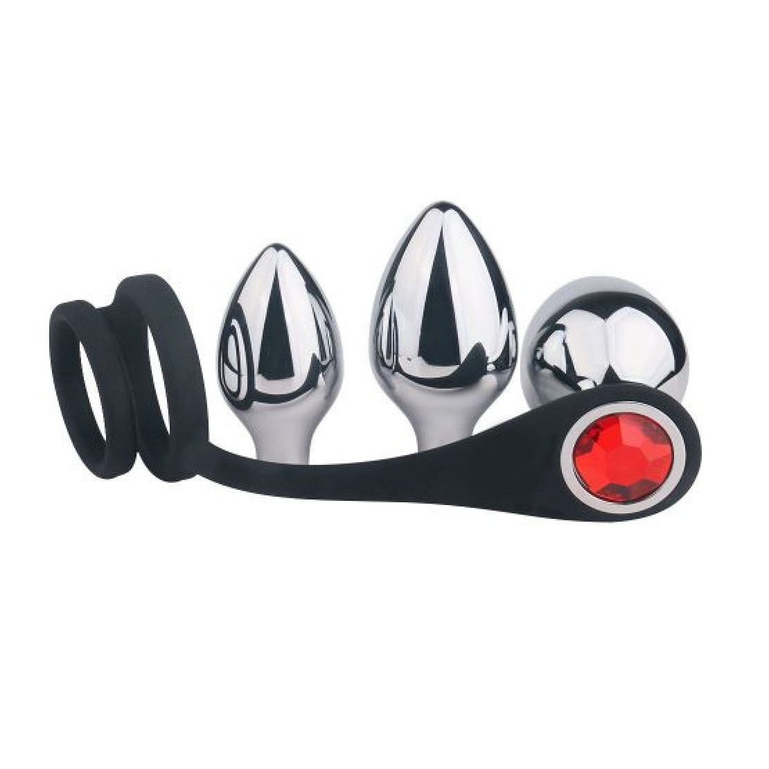 SET PLUG ANALI CON ANELLO FALLICO SEX TOY...