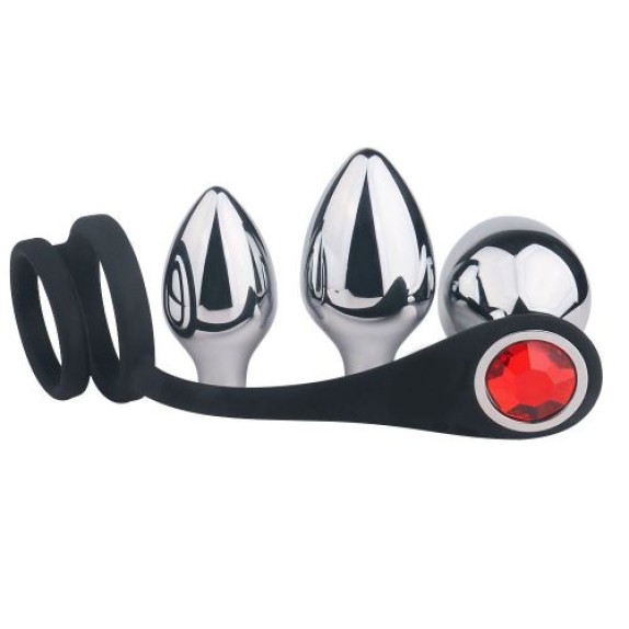 SET PLUG ANALI CON ANELLO FALLICO SEX TOY PLEASURE BULLY
