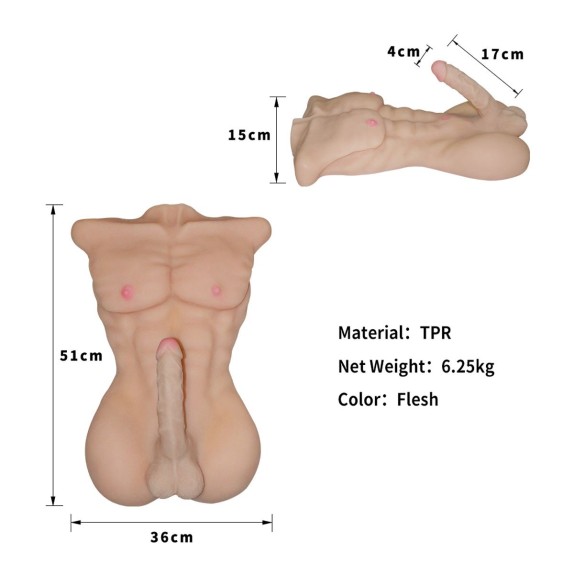 MASTURBATORE MEZZO BUSTO DI UOMO MALE BODY STRONG MAN