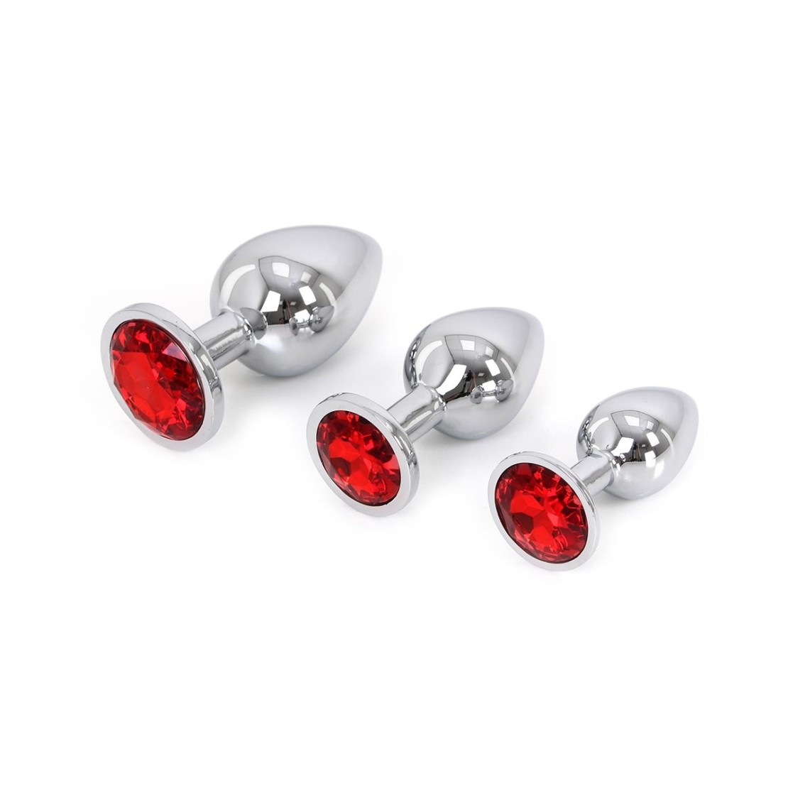 PLUG TAPPO ANALE IN METALLO CON GIOIELLO ROSSO...