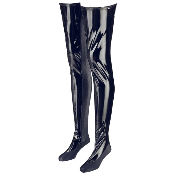 CALZE AUTOREGGENTI IN PVC VERNICE SEXY PER DONNA BLACK LEVEL