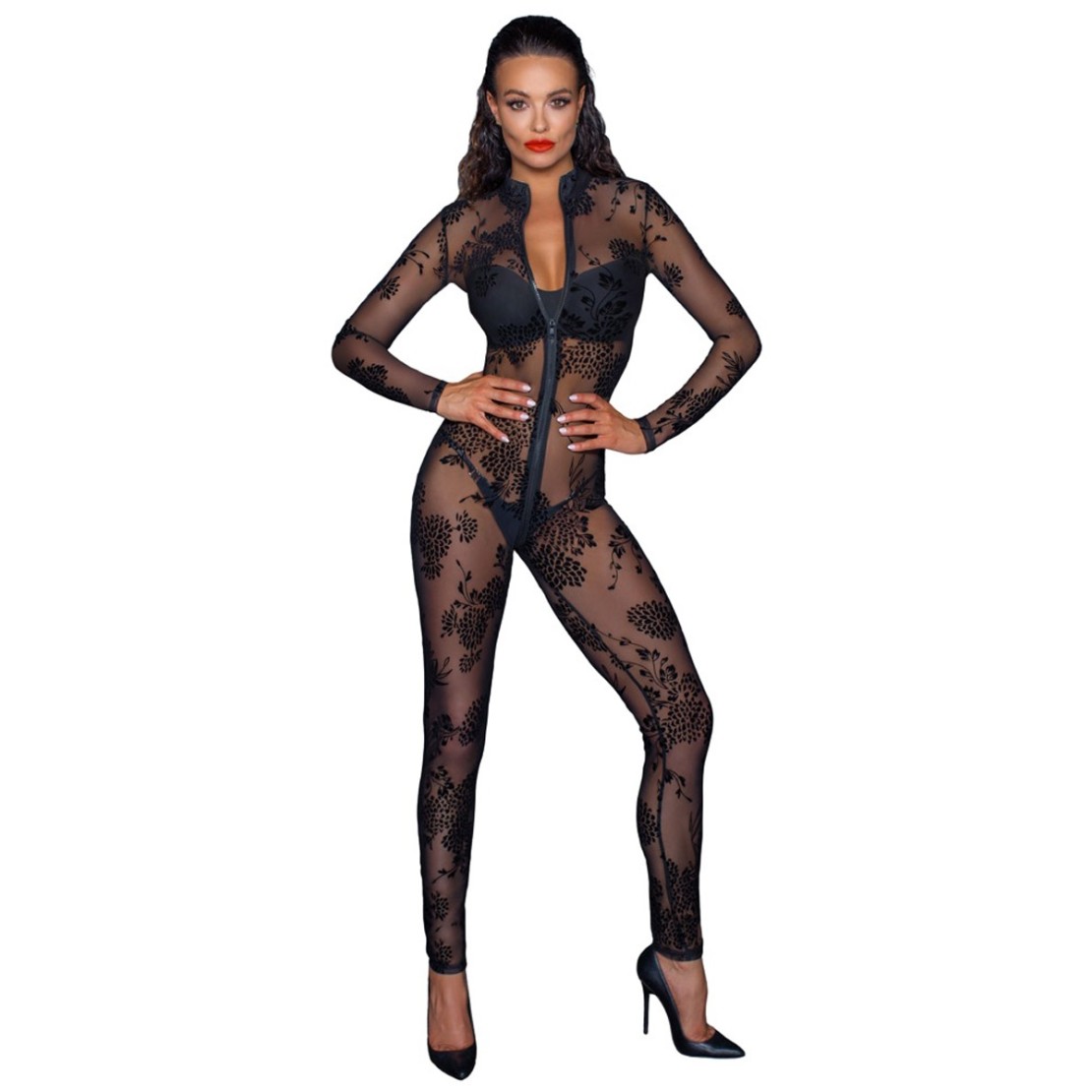 TUTA SEXY PER DONNA TRASPARENTE CON RICAMI E...