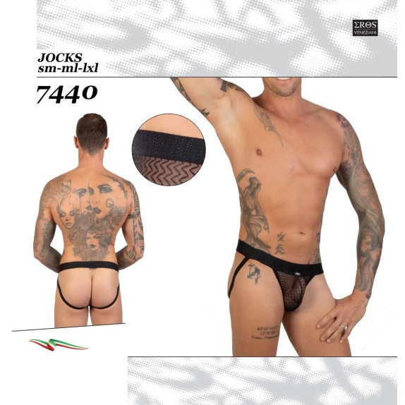 SOSPENSORIO SEXY UOMO GEOMETRIC IN TULLE CON DISEGNI GEOMETRICI