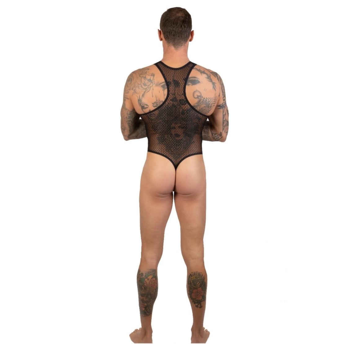 BODY SEXY PER UOMO IN TULLE CON DISEGNI...