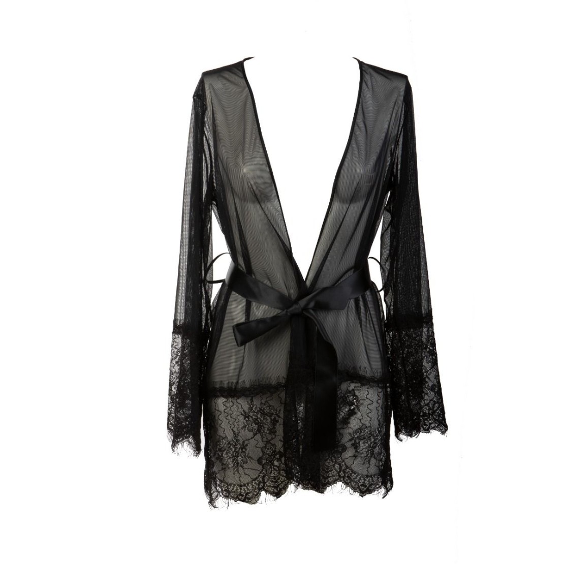 VESTAGLIA SEXY PER DONNA KIMONO IN PIZZO E...