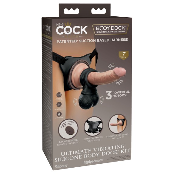STRAP-ON VIBRANTE PER DONNA CM. 18 SEX TOY KING COCK ELITE