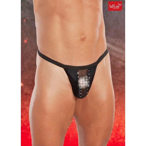 PERIZOMA A FILETTO SEXY PER UOMO IN TULLE CON STRASS