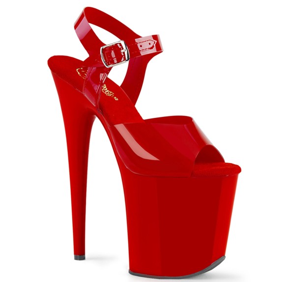 SANDALO SEXY PER DONNA IN VERNICE ROSSA CON CINTURINO FLAMINGO PLEASER