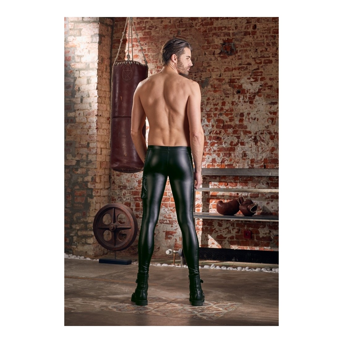 PANTALONI SEXY PER UOMO IN SPANDEX OPACO CON...