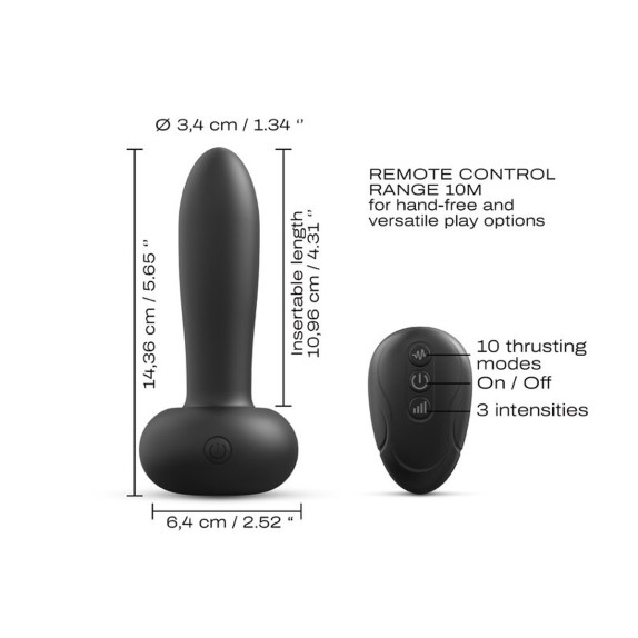 PLUG ANALE CON VIBRAZIONE E MOVIMENTO A SPINTA DEEP THRUST DORCEL