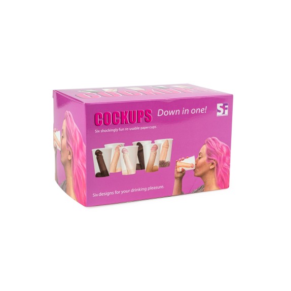 SET 6 BICCHIERI SEXY CON PENE COCKUPS GADGET SCHERZOSO