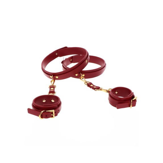 IMMOBILIZZATORE COSTRITTIVO SEXY WRIST TO THIGH CUFF SET TABOOM