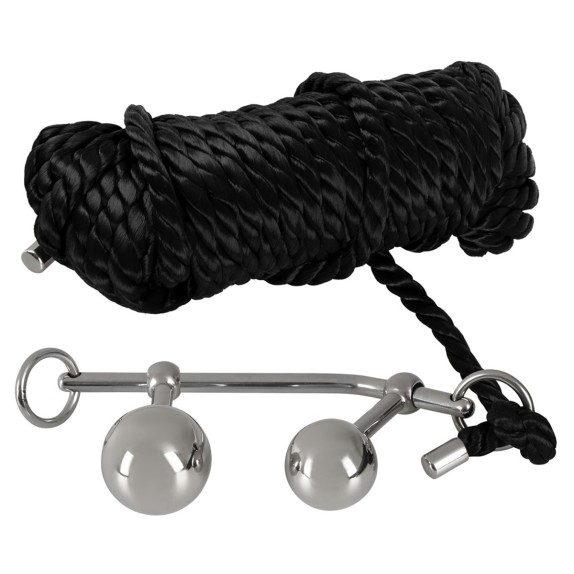 SET PER GIOCHI SADOMASO CON 2 PLUG E CORDA 10 m BONDAGE PLUGS