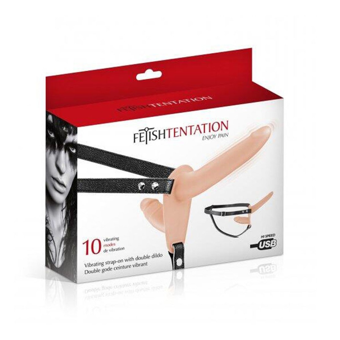 STRAP-ON DOPPIO VIBRANTE PER DONNA SEX TOY...