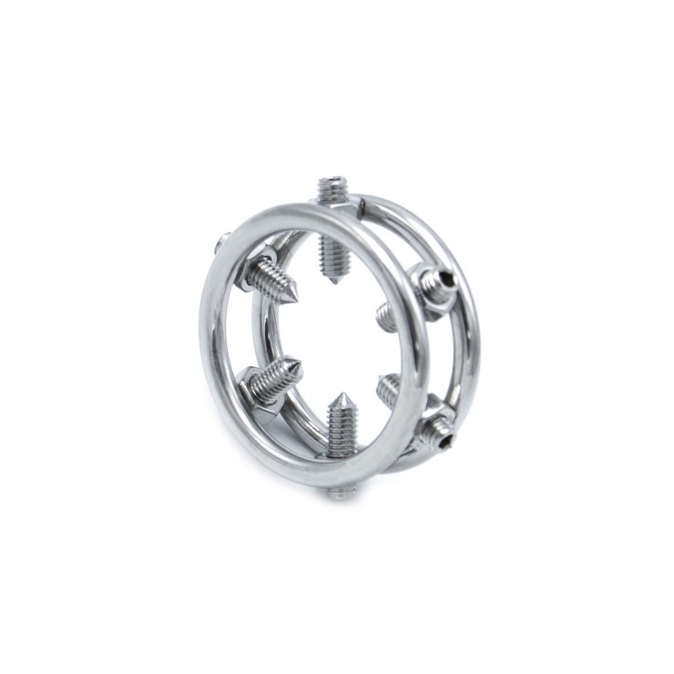 ANELLO IN ACCIAIO PER IL GLANDE CON VITI TORTURE GLANS RING 2