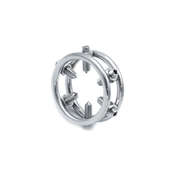 ANELLO IN ACCIAIO PER IL GLANDE CON VITI TORTURE GLANS RING