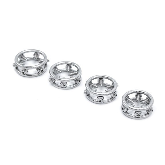 ANELLO IN ACCIAIO PER IL GLANDE CON VITI TORTURE GLANS RING