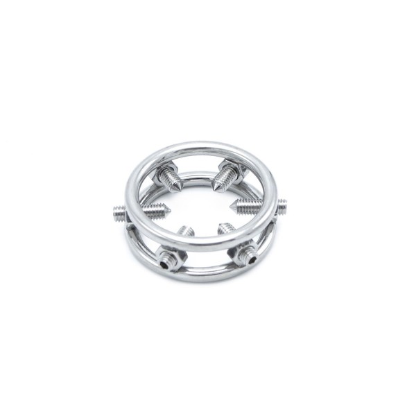 ANELLO IN ACCIAIO PER IL GLANDE CON VITI TORTURE GLANS RING
