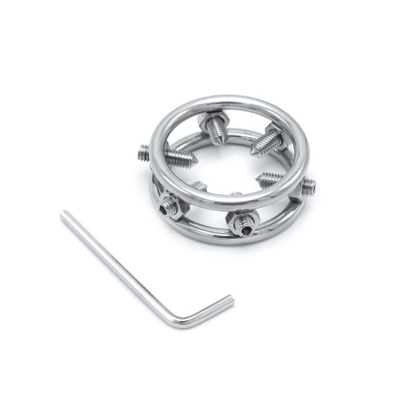 ANELLO IN ACCIAIO PER IL GLANDE CON VITI TORTURE GLANS RING