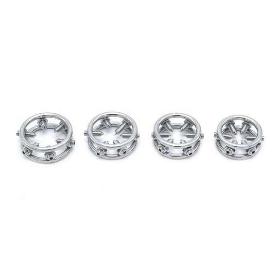 ANELLO IN ACCIAIO PER IL GLANDE CON VITI TORTURE GLANS RING