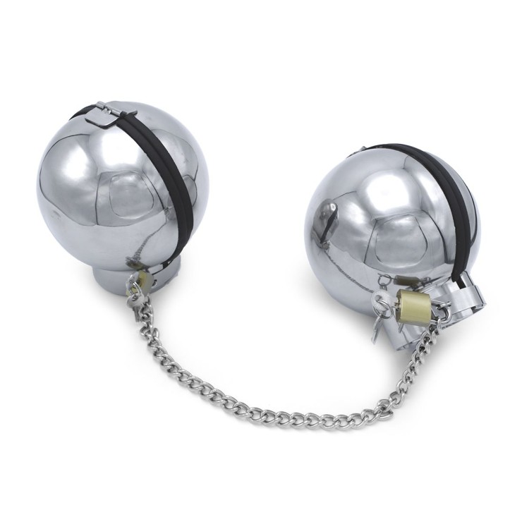 MANETTE A SFERA CHIUSE IN ACCIAIO CLOSED HANDCUFFS 2