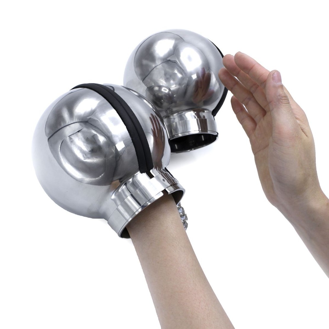 MANETTE A SFERA CHIUSE IN ACCIAIO CLOSED HANDCUFFS