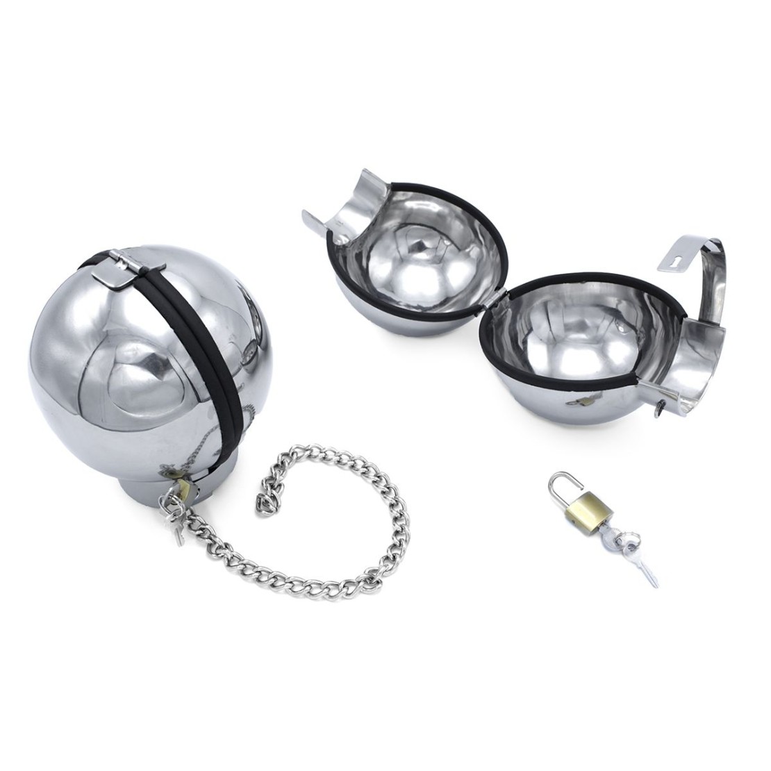MANETTE A SFERA CHIUSE IN ACCIAIO CLOSED HANDCUFFS