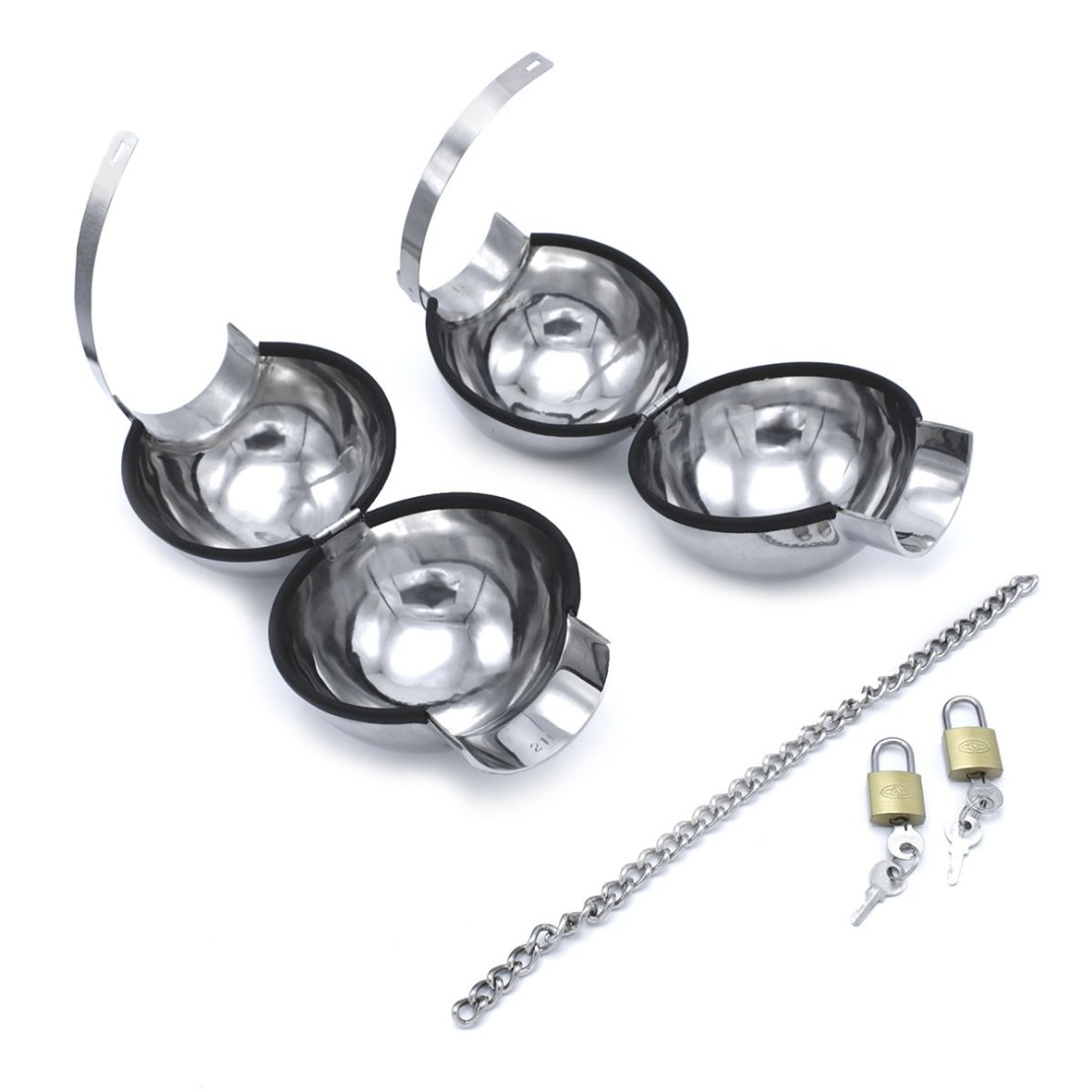 MANETTE A SFERA CHIUSE IN ACCIAIO CLOSED HANDCUFFS