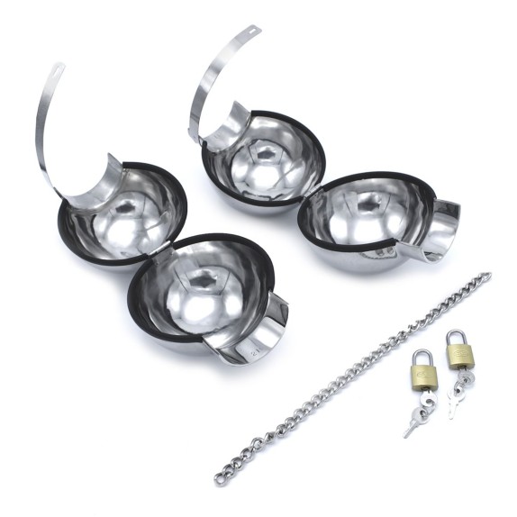 MANETTE A SFERA CHIUSE IN ACCIAIO CLOSED HANDCUFFS