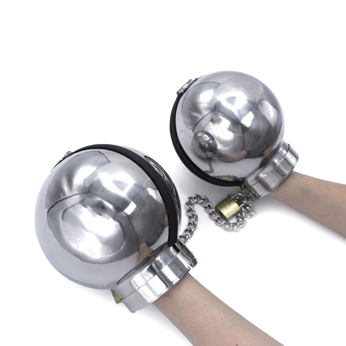 MANETTE A SFERA CHIUSE IN ACCIAIO CLOSED HANDCUFFS