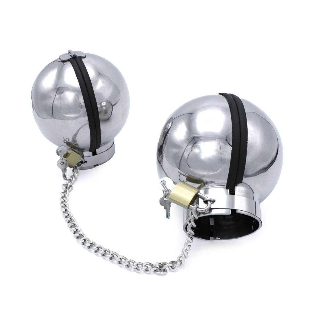 MANETTE A SFERA CHIUSE IN ACCIAIO CLOSED HANDCUFFS
