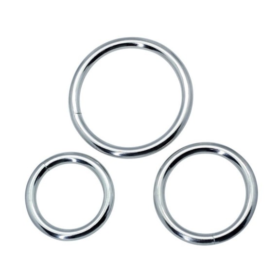 KIT TRE ANELLI FALLICI IN METALLO SEX TOY COCK RING