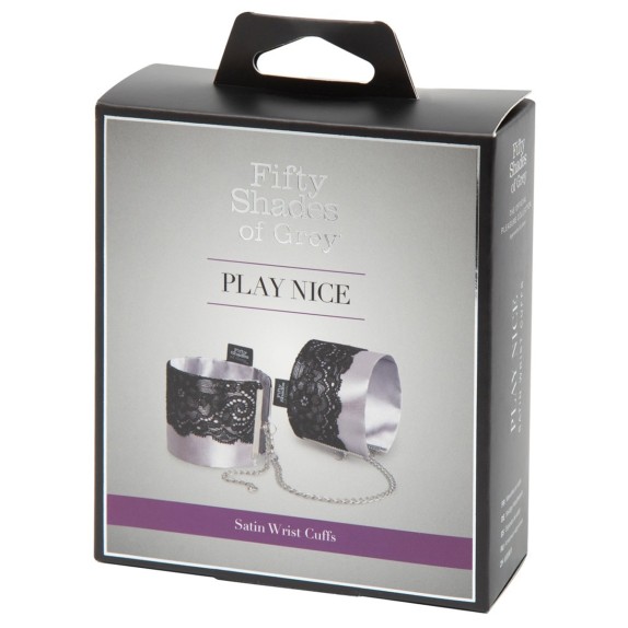 MANETTE SEXY IN RASO E PIZZO PLAY NICE 50 SFUMATURE DI GRIGIO