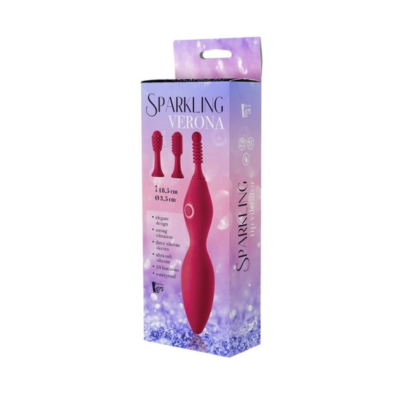 STIMOLATORE CLITORIDEO VIBRANTE CON 3 TESTINE SPARKLING VERONA